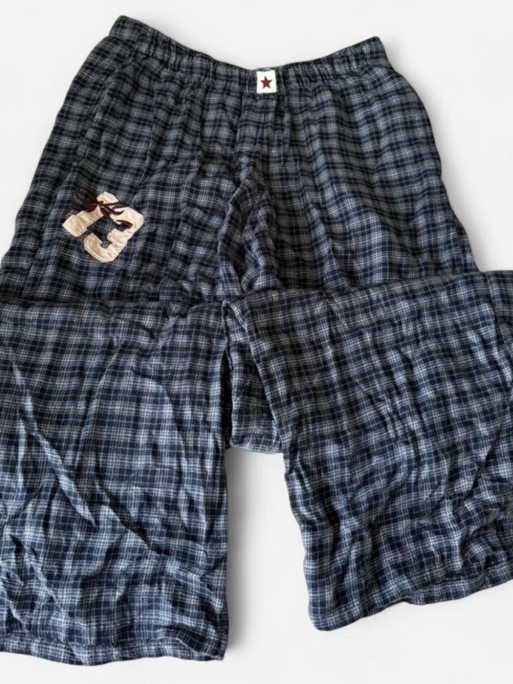 Hollister Blue Plaid Wide-Leg Pants